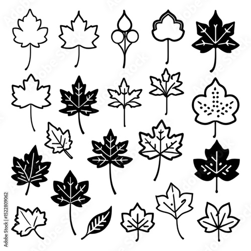 モミジ葉のアイコンセット｜Maple Leaf Icon Set