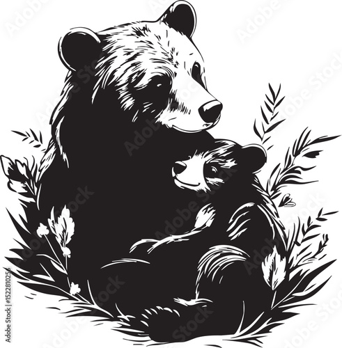 animal, sketch, mammal, vector, drawing, cat, illustration, nature, pet, fur, wildlife, black, hand drawn, wild, head, cute, dog, isolated, bear, white, shaggy, art, tail, kitten, predator