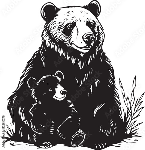 animal, sketch, mammal, vector, drawing, cat, illustration, nature, pet, fur, wildlife, black, hand drawn, wild, head, cute, dog, isolated, bear, white, shaggy, art, tail, kitten, predator