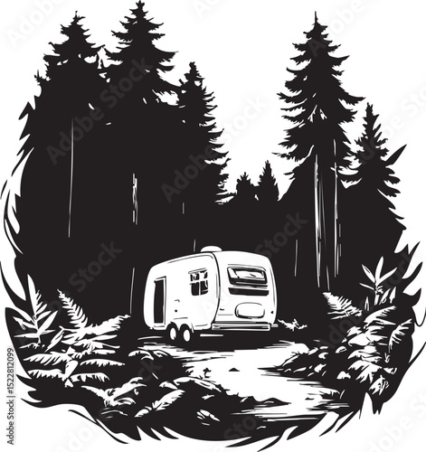 bus, car, truck, vehicle, camping, travel, camper, transport, van, rv, isolated, transportation, caravan, trailer, vintage, white, motorhome, vacation, retro, road, red, illustration, wheel, home, aut