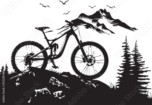 bicycle, bike, isolated, sport, wheel, cycle, cycling, transport, white, pedal, vector, black, illustration, vehicle, vintage, mountain, old, ride, race, silhouette, seat, frame, transportation, bikin