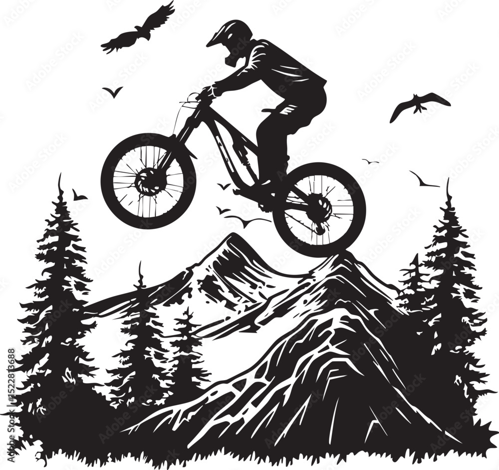 Fototapeta premium bicycle, bike, isolated, sport, wheel, cycle, cycling, transport, white, pedal, vector, black, illustration, vehicle, vintage, mountain, old, ride, race, silhouette, seat, frame, transportation, bikin