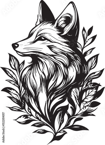 fox, animal, wolf, cartoon, vector, head, dog, illustration, wild, wildlife, mammal, tattoo, fur, cat, nature, red fox, canine, drawing, cute, mascot, black, design, predator, coyote, beast