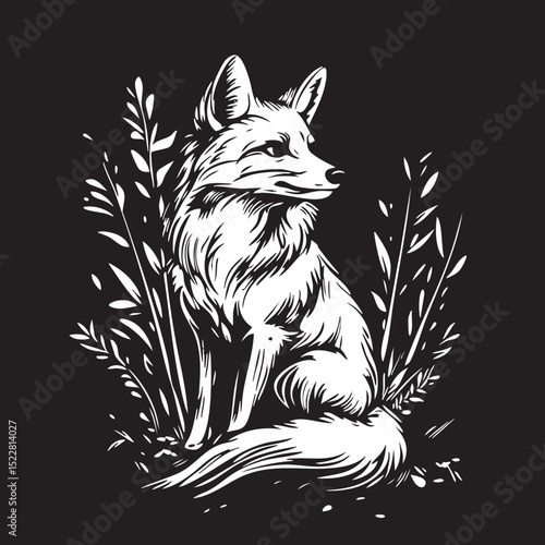 fox, animal, wolf, cartoon, vector, head, dog, illustration, wild, wildlife, mammal, tattoo, fur, cat, nature, red fox, canine, drawing, cute, mascot, black, design, predator, coyote, beast