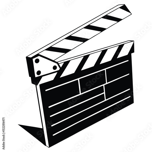 film clapper board silhouette black and white