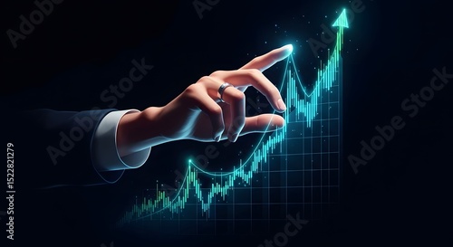 Strategic Growth  Visualizing Upward Trend and Financial Success