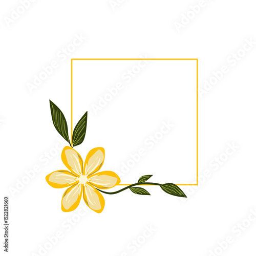 Box frame with leaf ornament for wedding invitation card,greeting card decoration