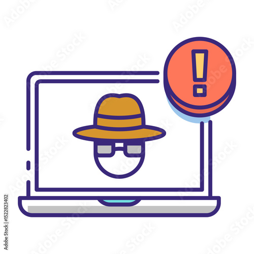 This Spyware icon is suitable for Network Security, Digital Security, etc