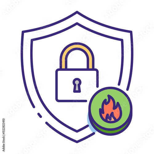 This Shield icon is suitable for Network Security, Digital Security, etc