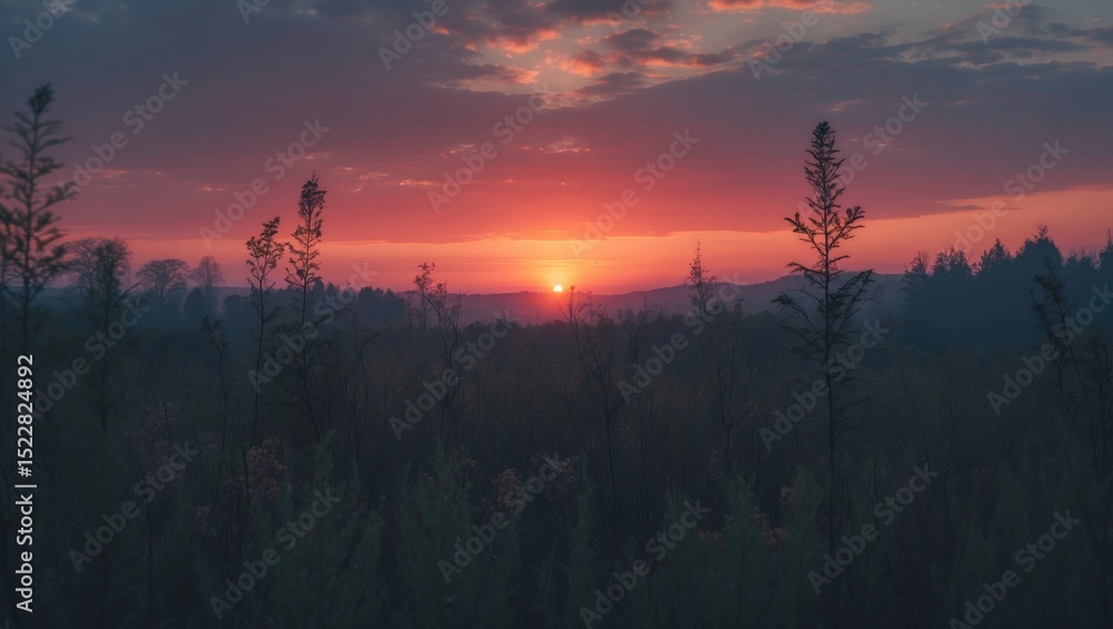 Fototapeta premium A sunset in the middle of nature