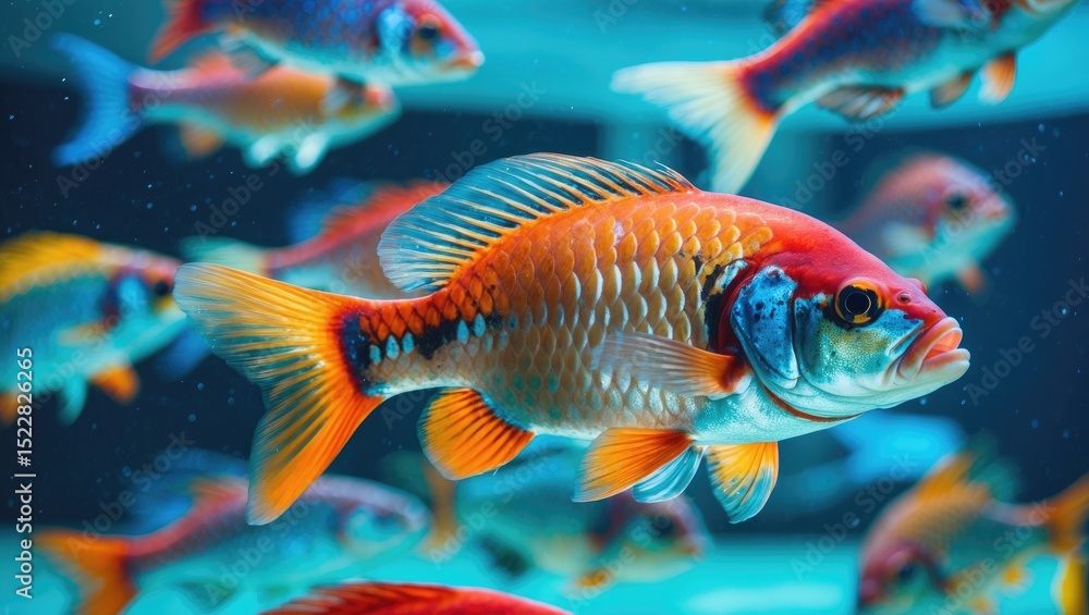 Fototapeta premium Amazing Fish swim, colorful fish