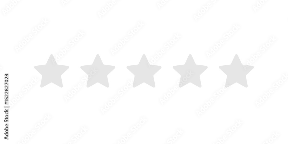 5 silver rounded stars rating vector icon. Five grey rounded rate star icon 5 silver rounded stars rating vector icon. Five grey rounded rate star icon