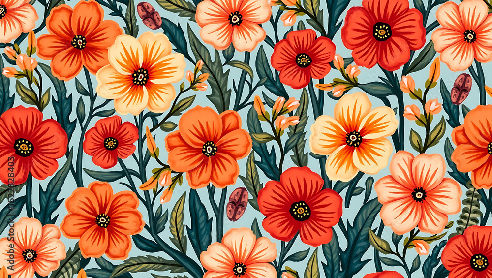 custom made wallpaper toronto digitalfloral and leaf seamless patterns in doodle-style tile designs