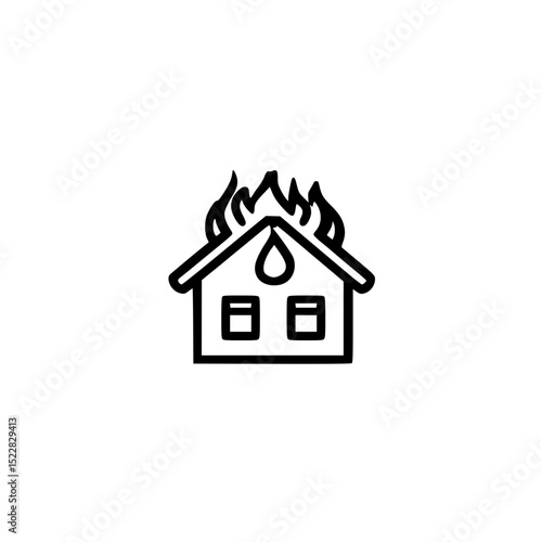 Burning house icon
