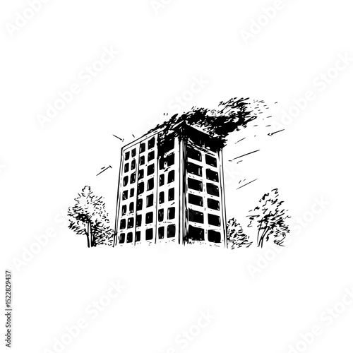 Burning building icon