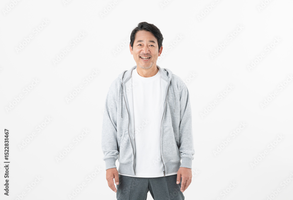 カジュアル ミドルの男性 カジュアル ミドルの男性