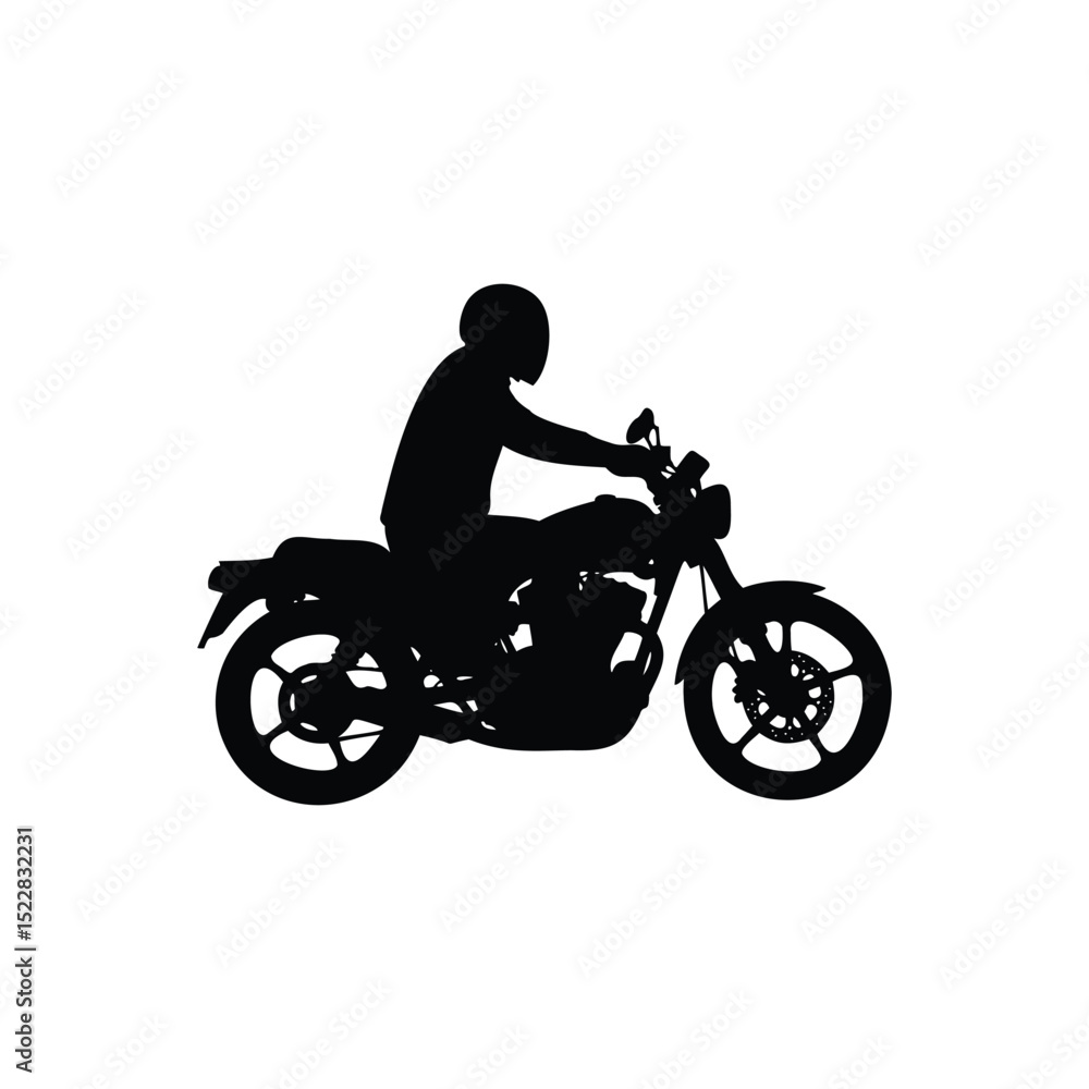 Fototapeta premium silhouette of a man riding a bike