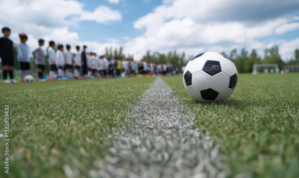 Fototapeta premium Youth Soccer Team Ready for Action