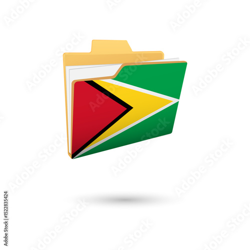 Free Download Vector illustration of Guyana flag isolated in file folder on white background. - GFXLoad