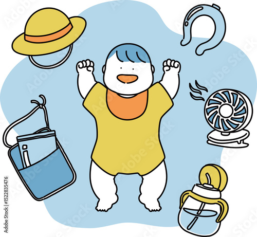 赤ちゃんの暑さ対策セット_夏色