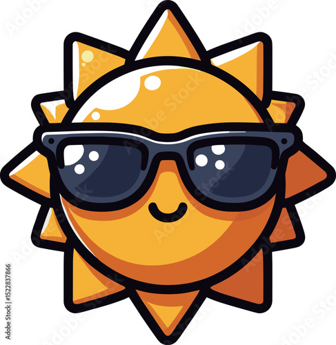 サングラスをしている太陽のイラスト