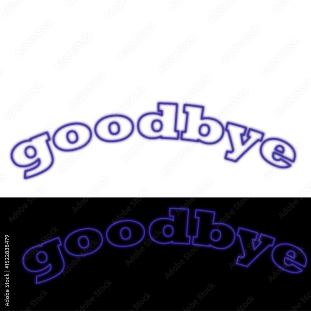 Fototapeta premium 3D Neon Typography – Goodbye