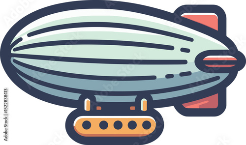 シンプルな飛行船のイラスト