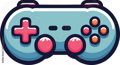 パステルカラーのかわいいゲームコントローラーのイラスト