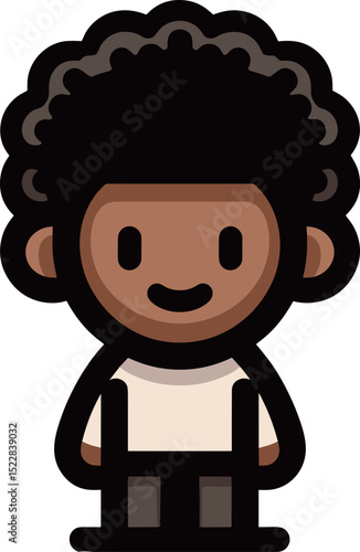 シンプルなアフロヘアの男性のイラスト