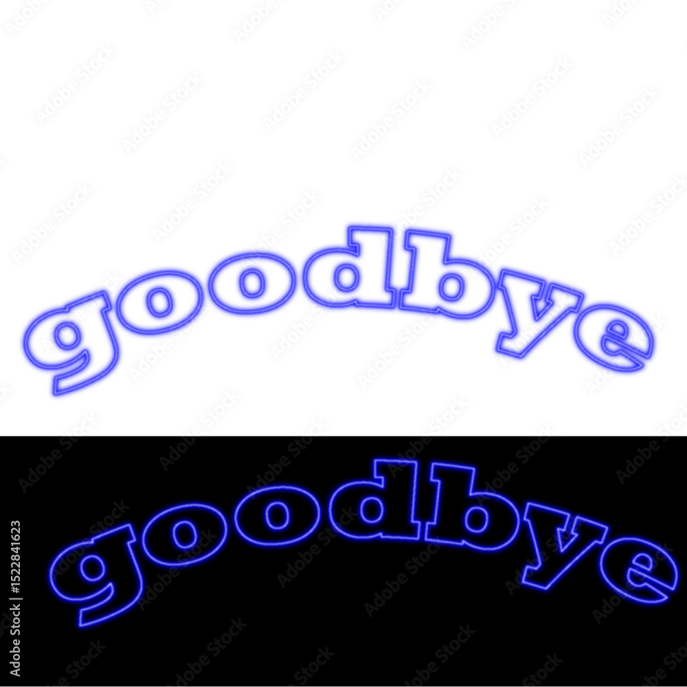 Fototapeta premium 3D Neon Typography – Goodbye