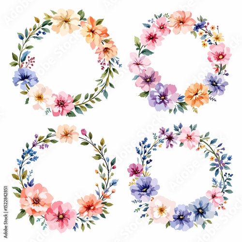 Collection of floral and botanical elements. Set of leaf, foliage wildflowers, plants, bloom, leaves and herb. Hand drawn of blossom spring season vectors for decor