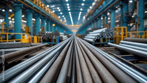 Aluminum rods in smelting plant