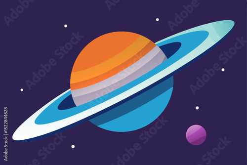  a massive spaceship orbiting a ringed planet