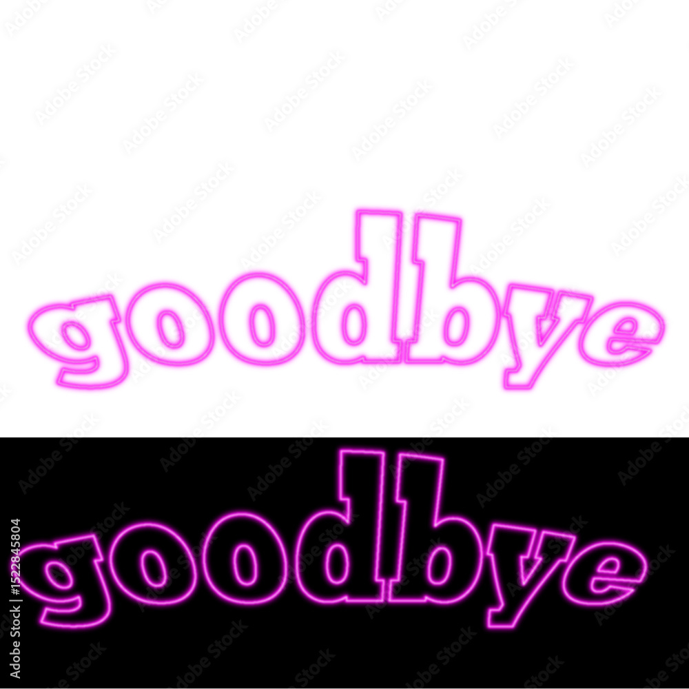 Obraz premium 3D Neon Typography – Goodbye