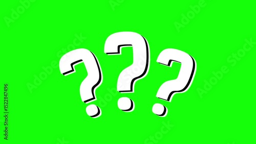Question Mark Animation Pop Up on Green Screen