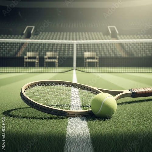 Vintage Tennis Racket and B...