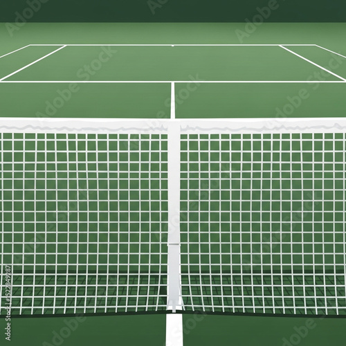 Tennis Court Net and Green ...