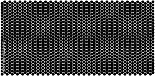 Modern Hexagonal Holes Seamless Pattern, Metallic Texture Hexagonal Grid Vector Illustration.	