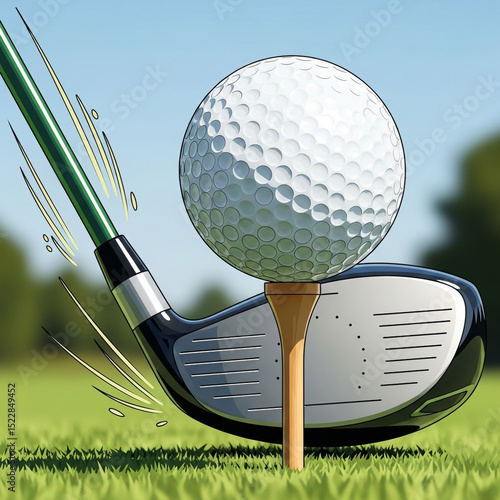 Golf Driver Swinging at Gol...
