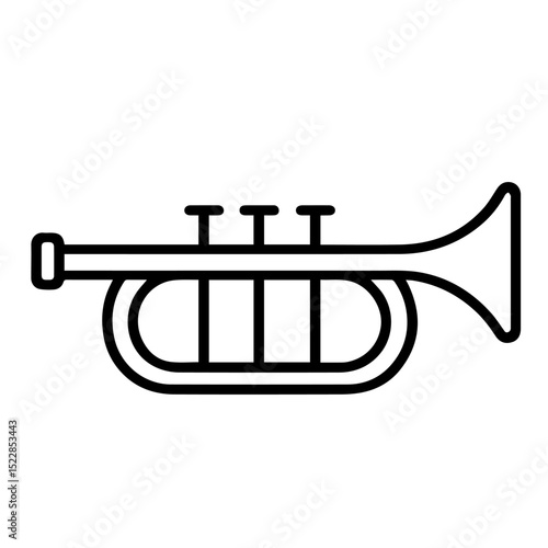 trumpet icon on white background vector
Vector line icon musical instruments