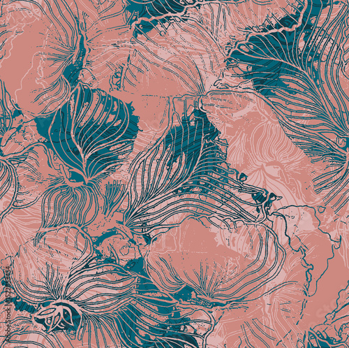 seamless gentle vector paisley print with ethnic paisley and flowers pattern, allover composition. Detailed beautiful paisleys with floral motives in black and white.
