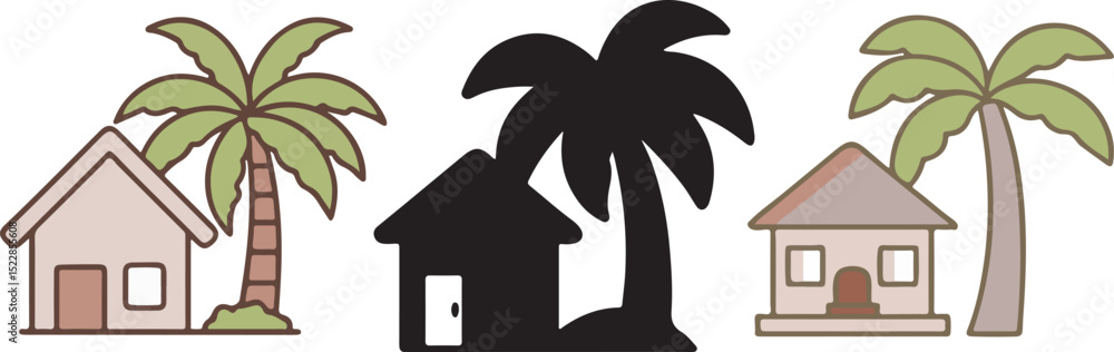 Obraz premium house with palm trees