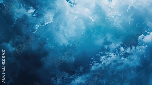 Wallpaper Mural Vibrant Abstract Art Blue Cloudy Sky Background – Fluid Brush Strokes, Energetic Color Gradients, Modern Visual Aesthetics Torontodigital.ca