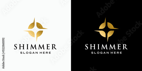 Starlight beam vector logo design with modern, simple, clean and abstract style. Icon for business, astronomy and personal branding.