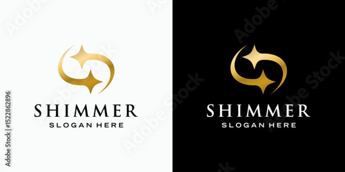 Luxury initial letter S vector logo design with star modern style, simple, clean and abstract. Icon for business, cosmetics and beauty, fashion and personal branding.
