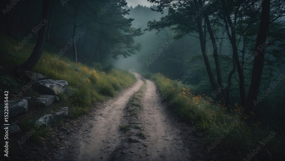 Obraz premium A beautiful footpath on the Hiking Trail in Provincial Park