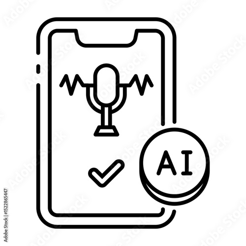 This Speech Recognition icon is suitable for Artificial Intelegence, Chatbot, etc