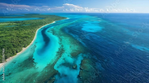 Aerial view of tropical island