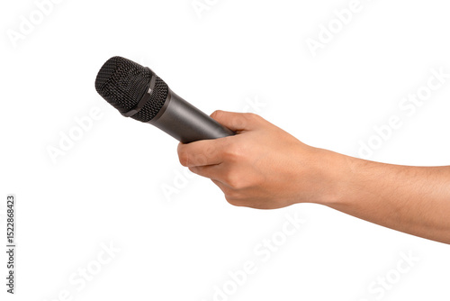 Wallpaper Mural Hand holding wireless microphone isolated. Premium high quality studio shot. Concept for entertainment and recreation.	
 Torontodigital.ca