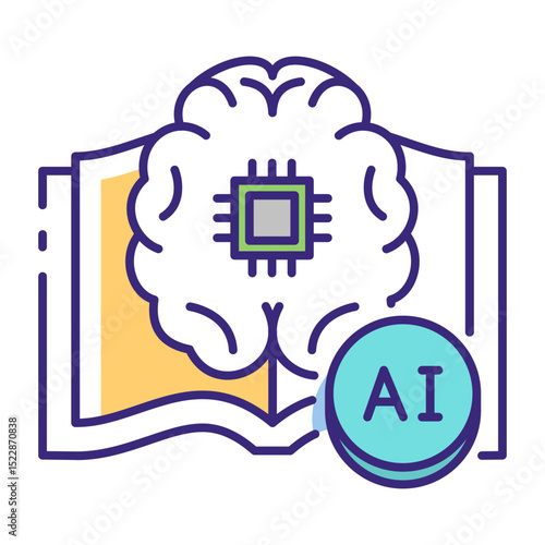 This Machine Learning icon is suitable for Artificial Intelegence, Chatbot, etc
